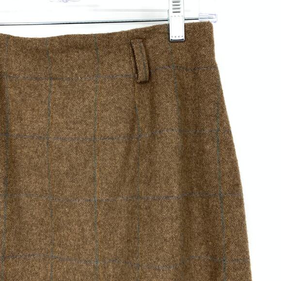 Country Shop Wool Skirt Womens 6 Brown Tweed High Waist Lined Vintage USA - Picture 3 of 5